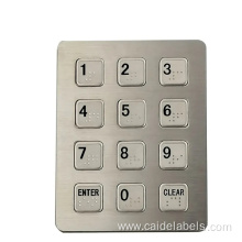 metal keypad with braille for blind person